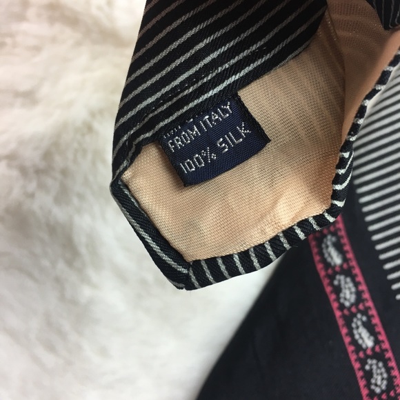 DAVID LAWRENCE Black stripe Silk tie vintage rockabilly - Picture 3 of 4